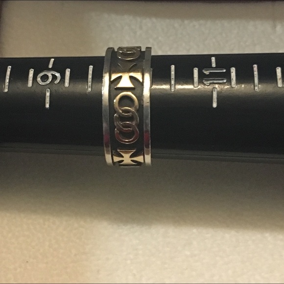 SOLD Retired James Avery sterling/14k Cross ring - Picture 3 of 3
